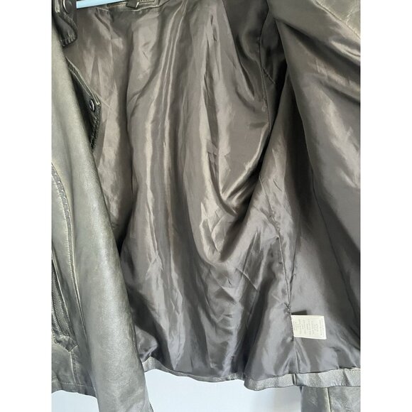 Max Studio Gray Faux Leather Moto Coat Zip Jacket Size XL - Picture 4 of 5
